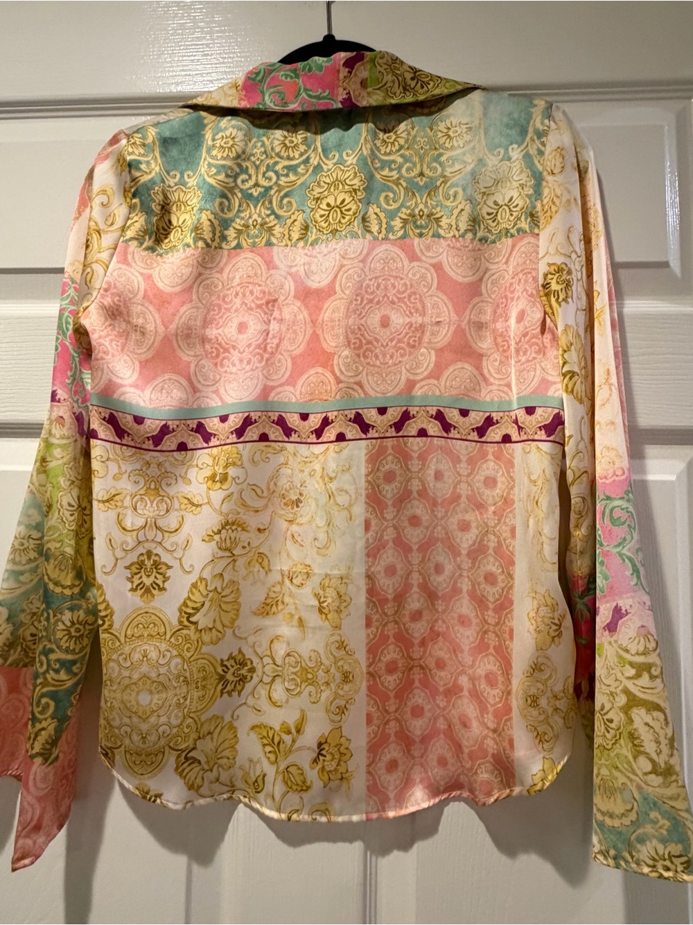 Zara Pink and Green Floral Blouse size XS - Picture 4 of 8